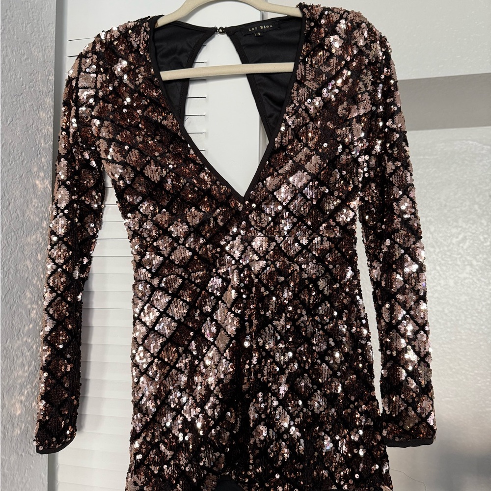 Sequin V-Neck Romper